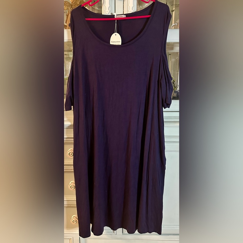 Elegant Navy Dress with Pockets by [Kancystore]
